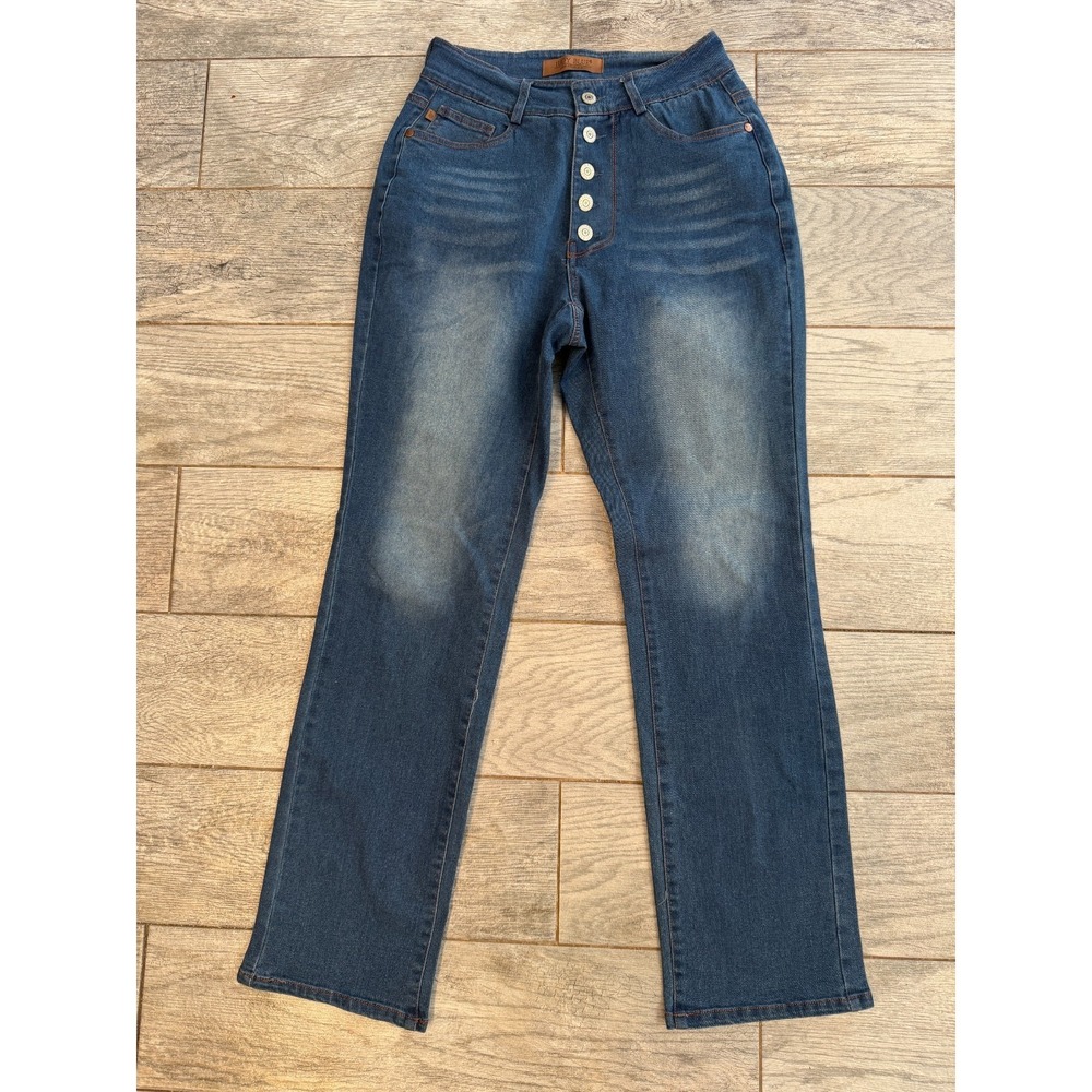 Judy Blue High Waist Denim Jeans Button Fly size Small NWOT Straight Leg Stretch